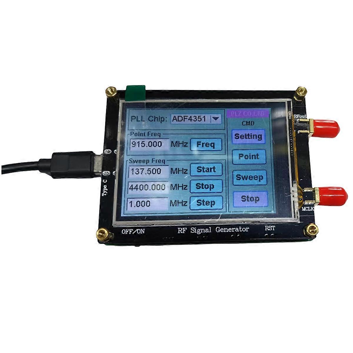 1set RF Signal Generator with USB Cable Touch Screen ADF4351 35M-4.4G RF Signal Generator PLL Sweep