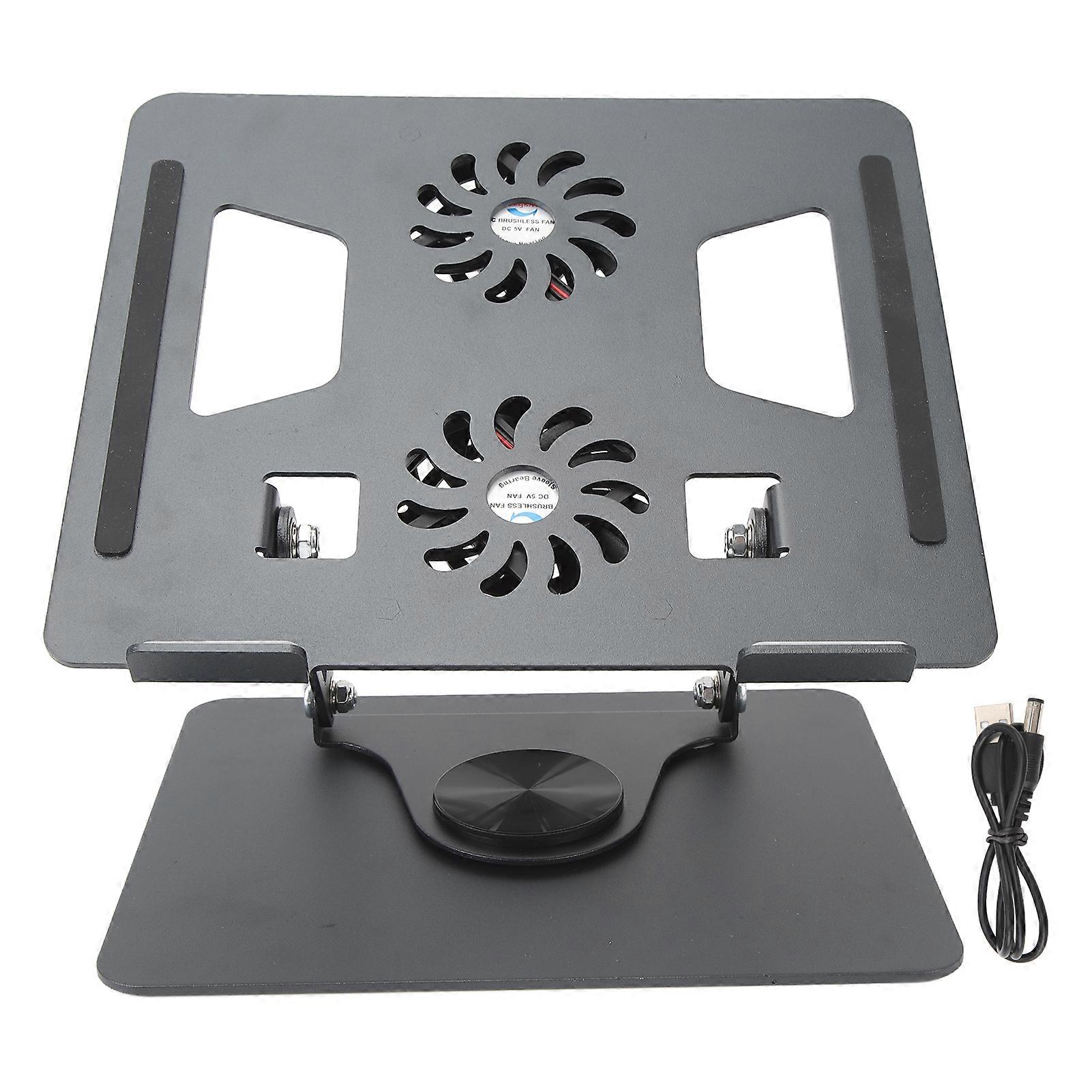 Laptop Stand, Stepless Adjustable Cooling Fan, Hollow Rotating Laptop Holder for 11-17.3 Inch Devices