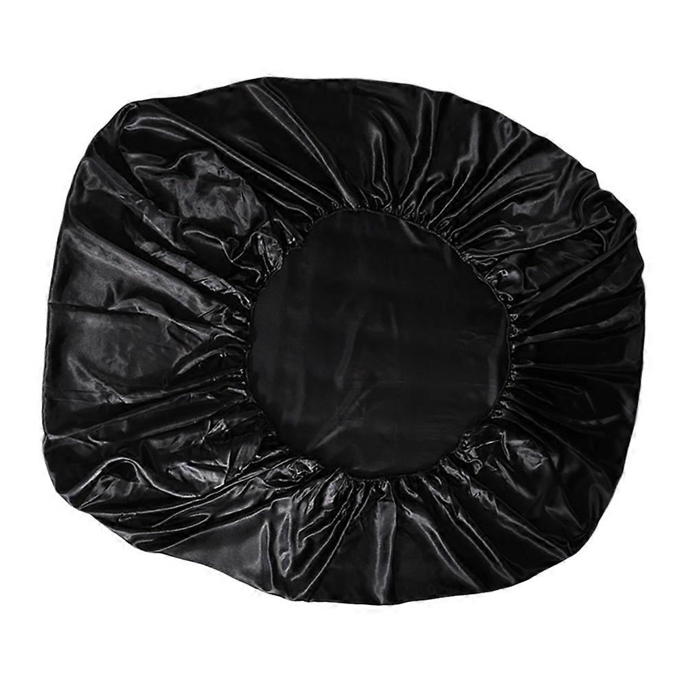 Satin Bedding Mattress Cover Silk Black 198x203x30 Cm Sleeping 1Pack