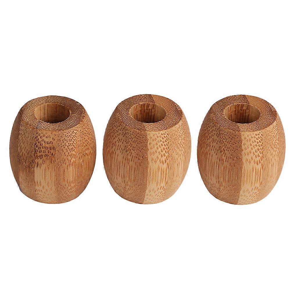 Rustic Toothbrush Stand Bamboo Mini Square Hygiene General Users Bathroom Use 3Pcs