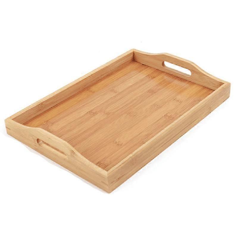 Serviertablett Bambus - Holztablett mit Griffen - Ideal für Tabletts, Teetabletts, Bartabletts, Breakf
