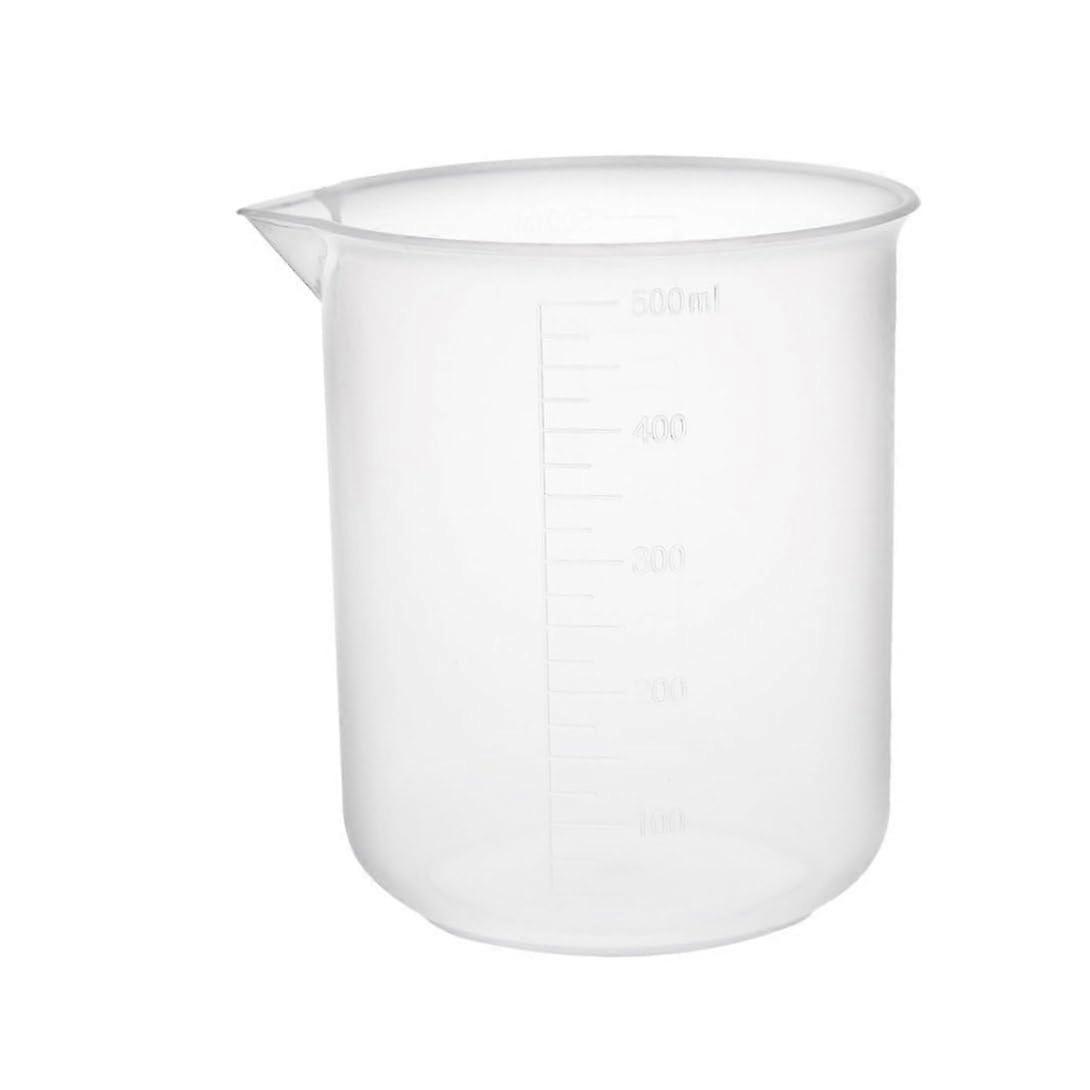Plastic Cup Transparent Measuring Cup 500 ml Laboratory Graduated Cup without Handle for Scientific Kitchen Liquids