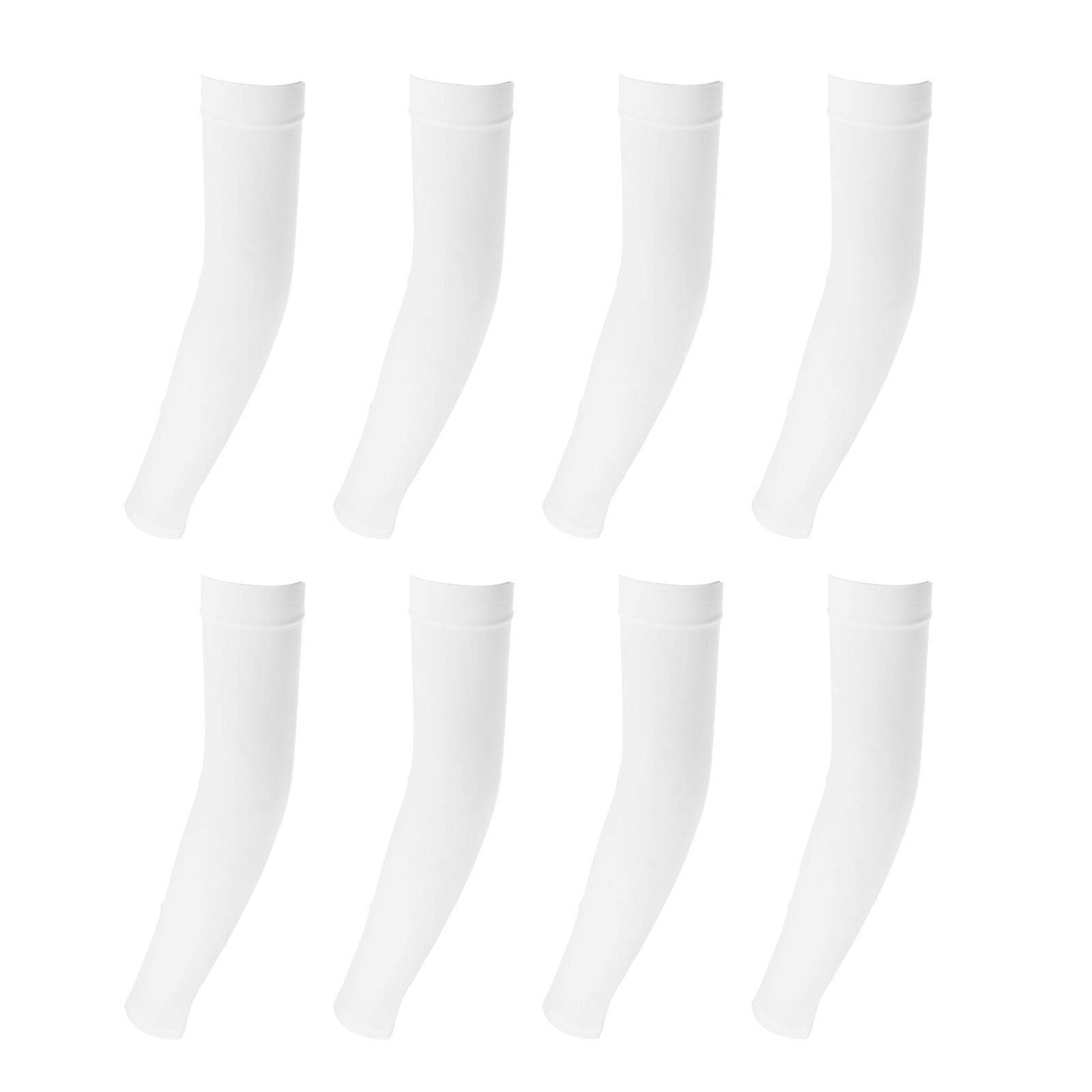 Elastic Arm Sleeve Arm Sleeves Basketball Fitness Cooling Effect 40x10x0.3cm White 4 Pairs
