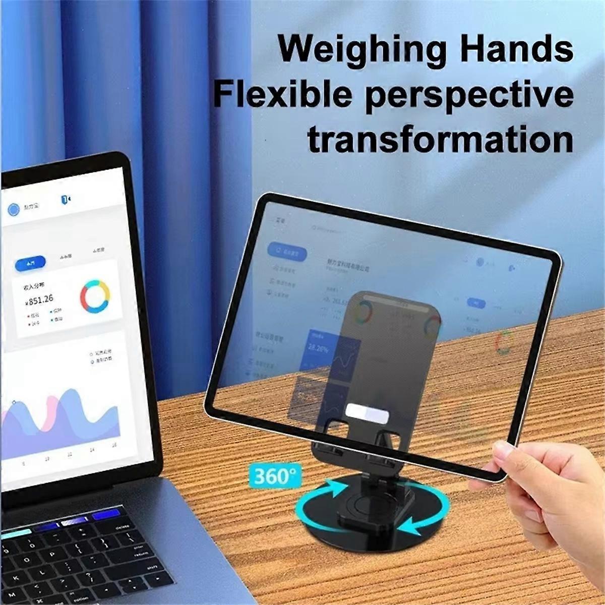 Portable 360° Rotation Phone Tablet Holder Height Adjustable Desktop Lazy Stand ABS Aluminum Alloy B