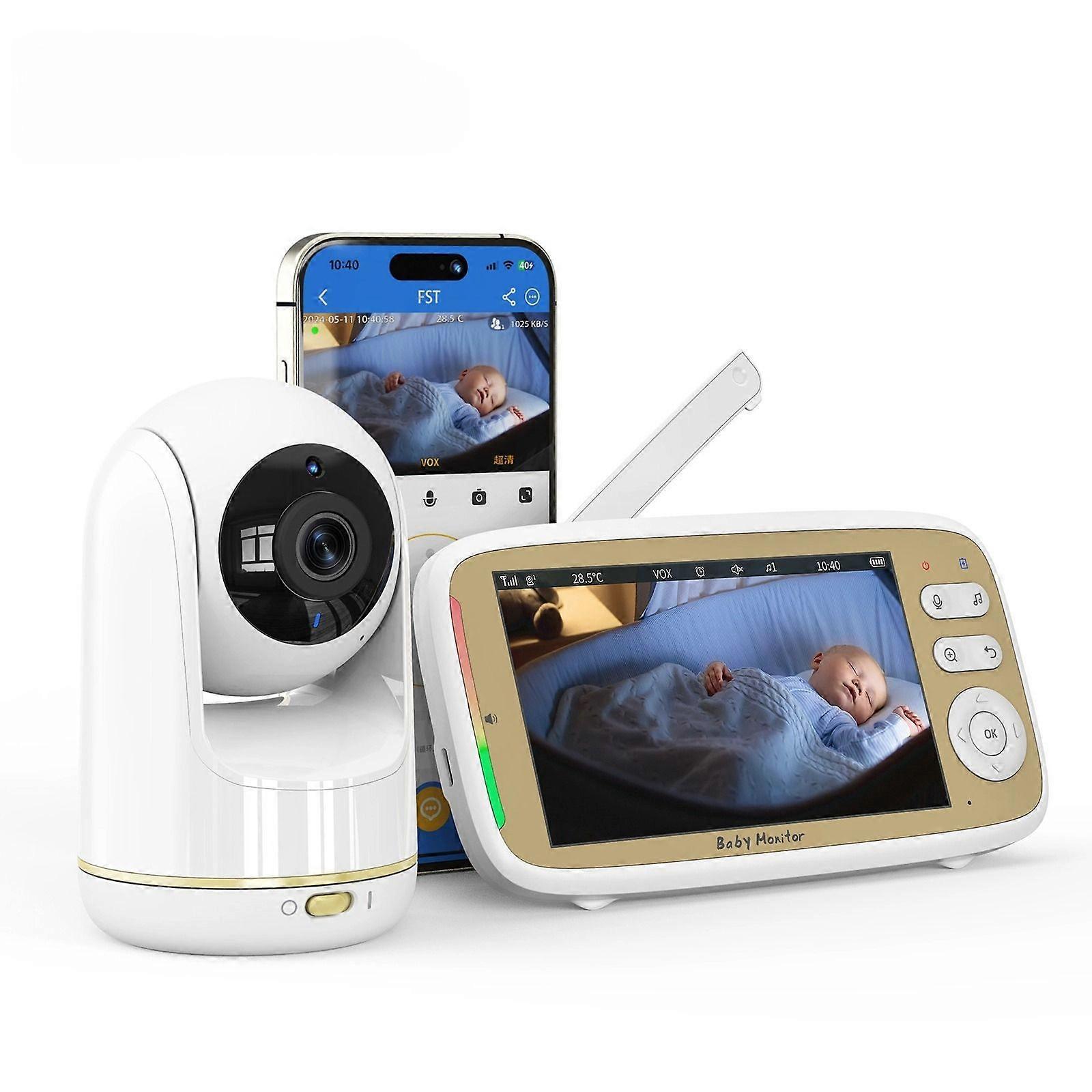 VB803 PRO Baby Monitor 720P HD 5" Screen, Night Vision 2-Way Audio Lullabies Support Smartphone Monitor