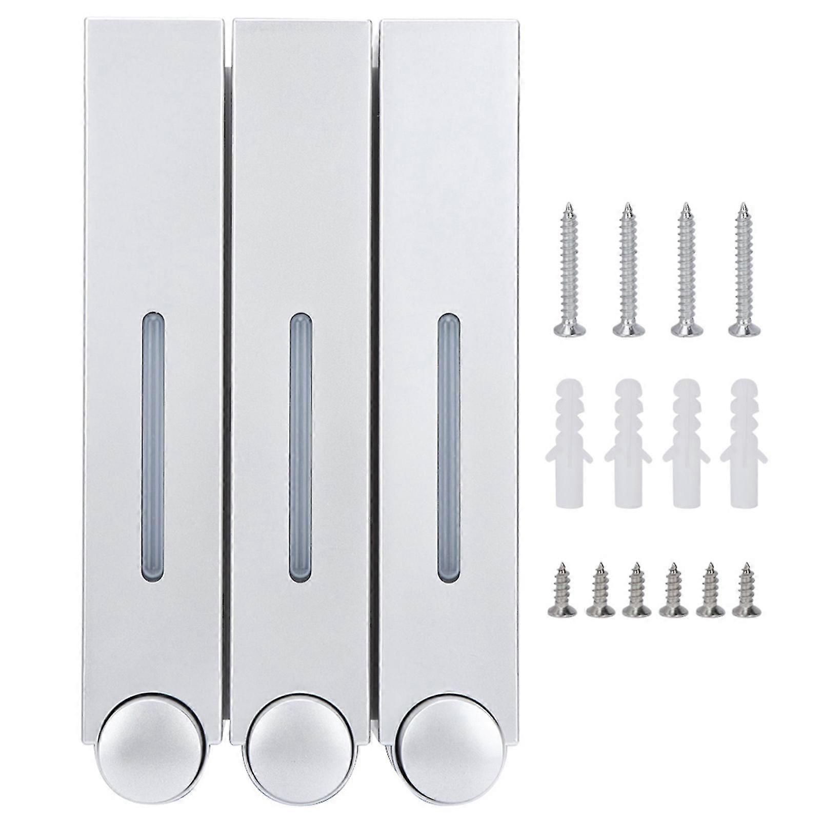 Wall-Mount Three-Head Lotion and Shampoo Dispenser for Various Brands