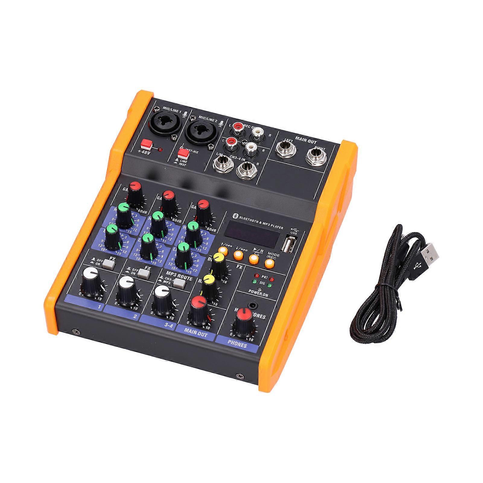 Mixeur o intelligent avec réduction du bruit, prise USB sans fil, mixeur portable à 4 voies pour diffusion Web et soirée