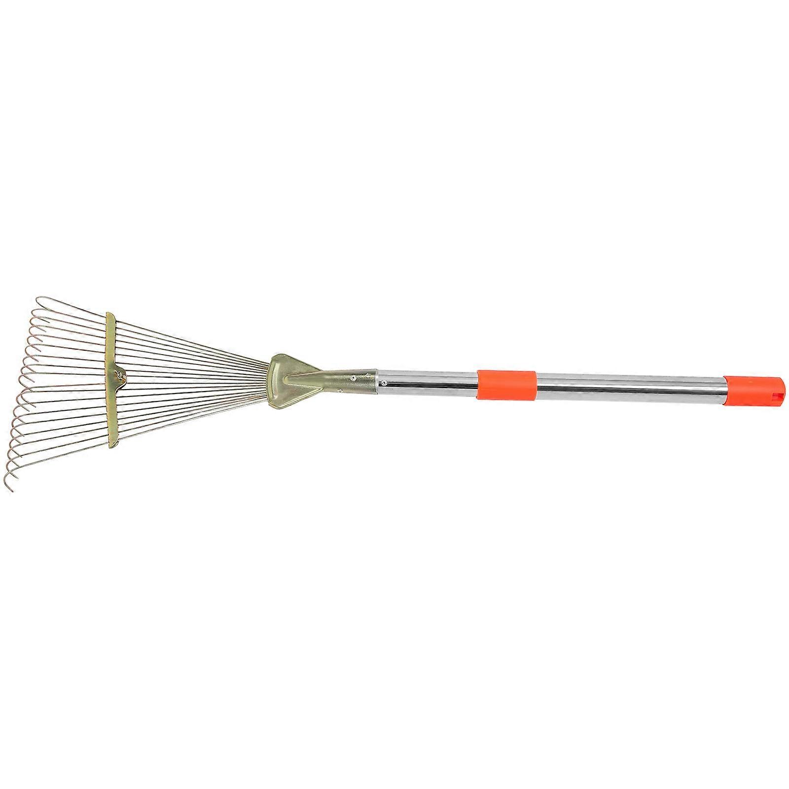 Metal Garden Rake Retractable Design For Grass Lawn Sweeper Removal Outdoor Activities 47.2X12.6X2.4in 1Pack