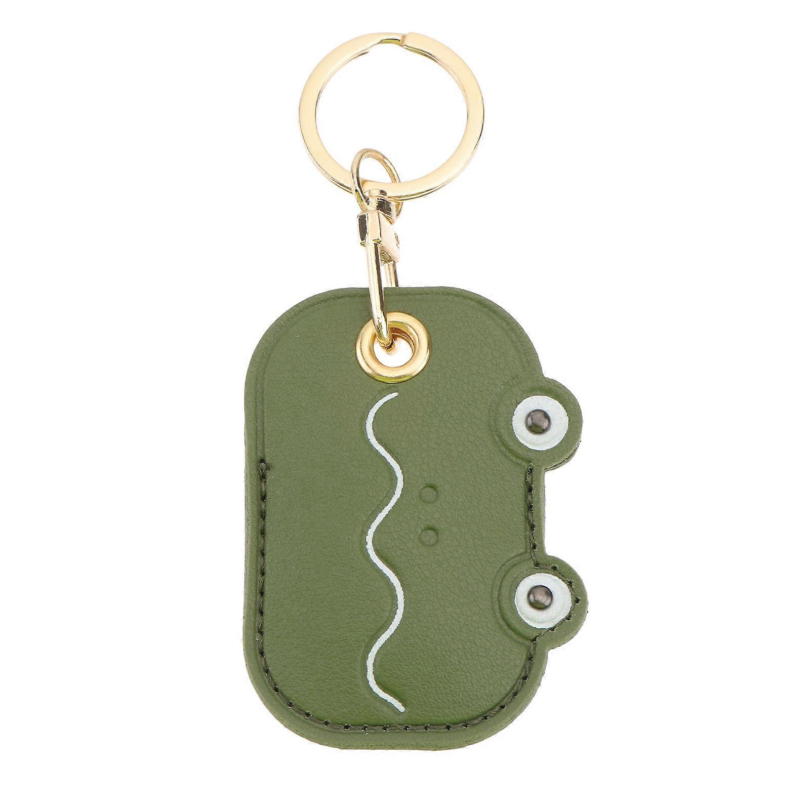 Bag Charms Pendant Access Control Leather Case Keychain Keychain present Frog Shape Green Stylish Cool Look Design 1Pc