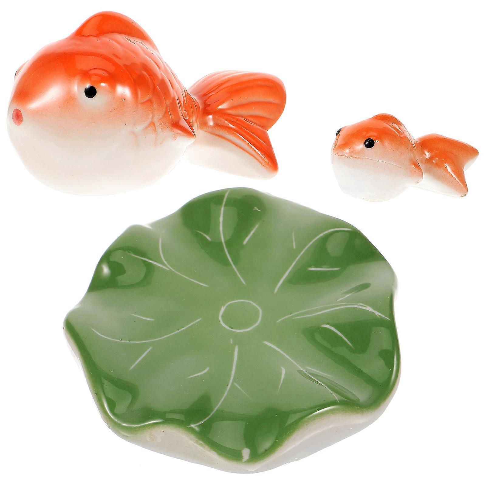 Fish Tank Decors Ceramic Animal Statue Floating Decoration For Aquarium 3Pcs