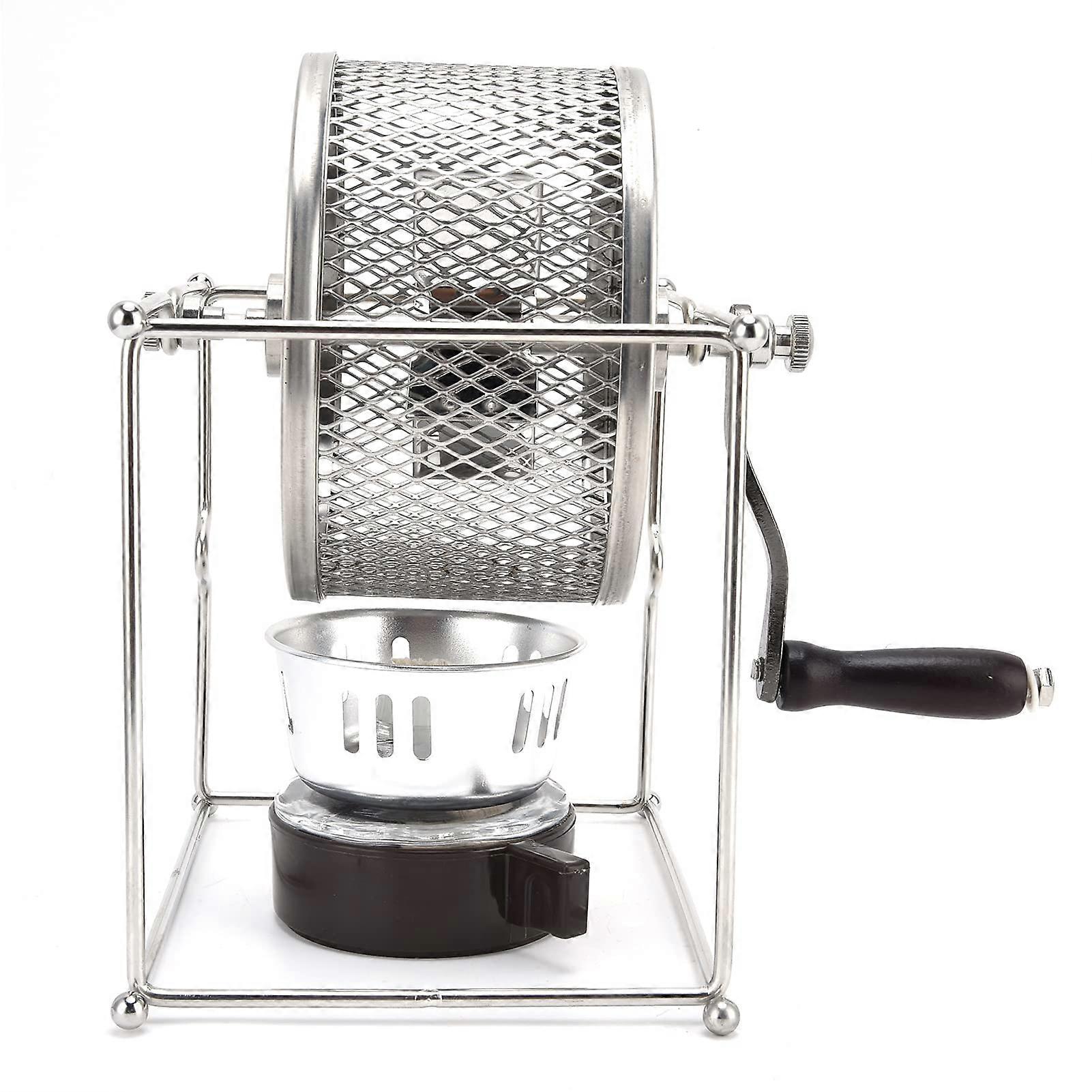 Coffee Roaster Hand Cranked Machine with Adjustable Temperature and Stainless Steel Roller for Home Use