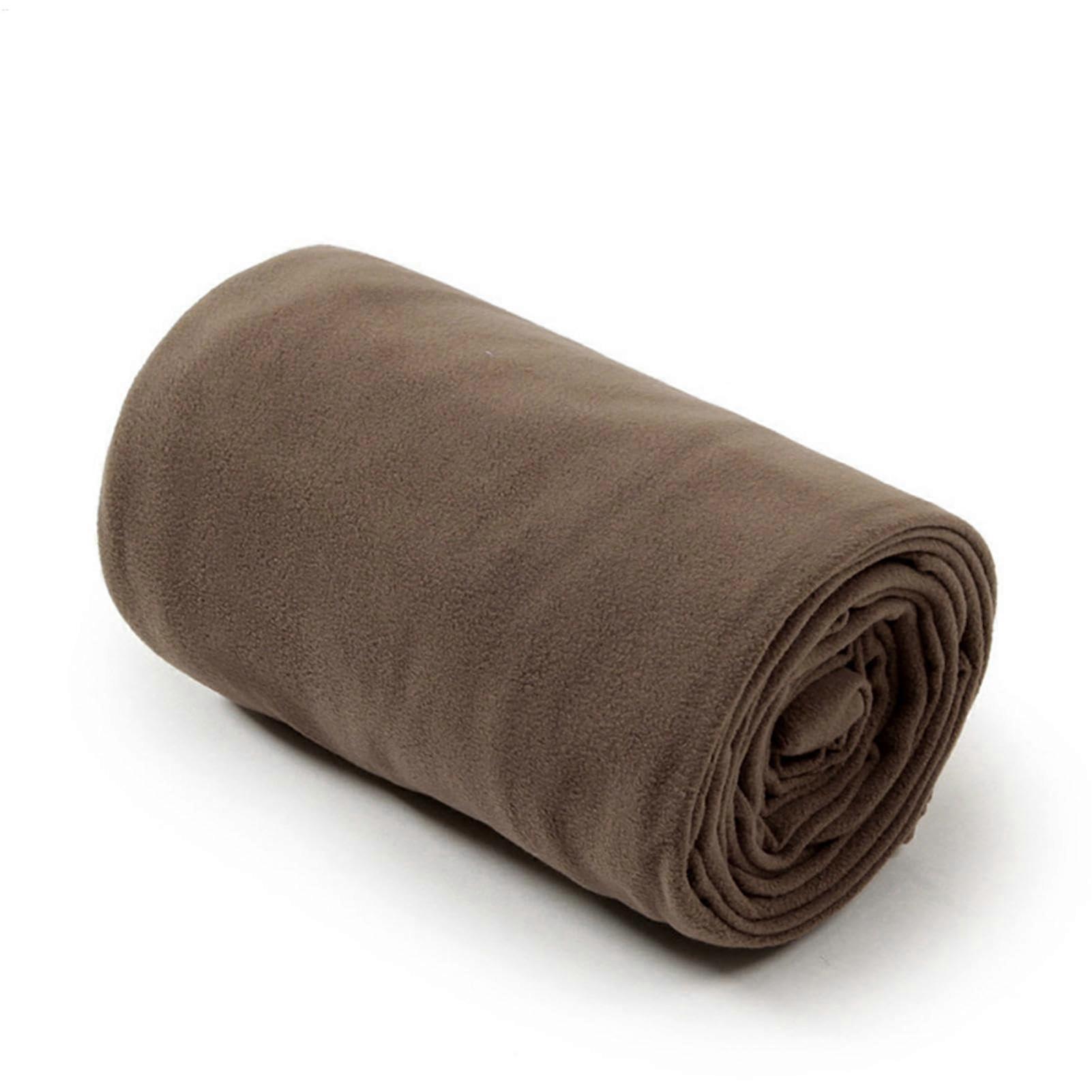 Sleeping bag liner – Travel sleeping bag  Fleece camping blanket with zipper, comfortable for backpacking, warmth Brown