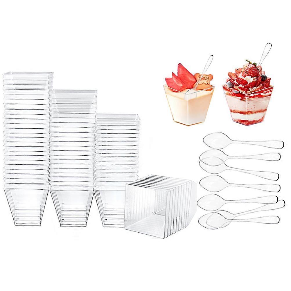 Pudding Serving Cups Plastic Mousse Cups Home Use Compliant 50 Sets