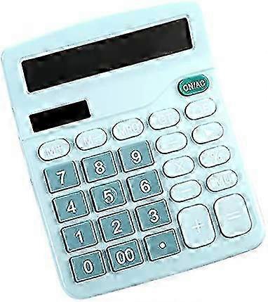 Desktop Solar Calculator with 12 Digit Display - Blue Accounting Tool Suitable for Various Brands