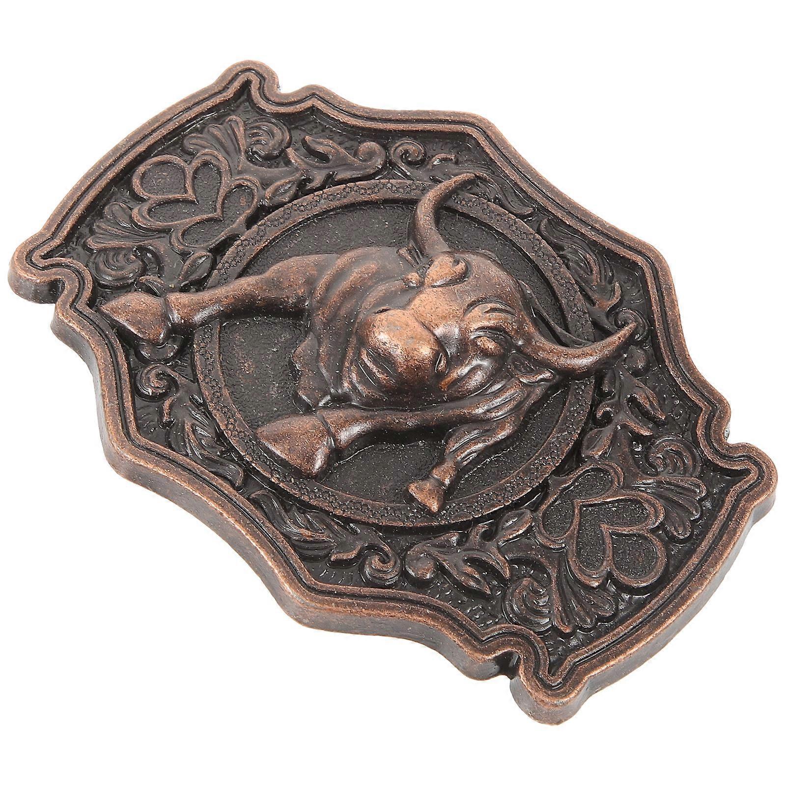 Jeans Belt Buckle Western Men Costume Accessory Cow Head Shape 8x6cm 1Pack