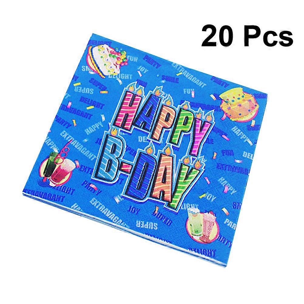 Birthday Party Napkin Colorful Printing Paper Towel Handkerchief Multi-Colored 33x33x1cm Guest Service 19Pcs