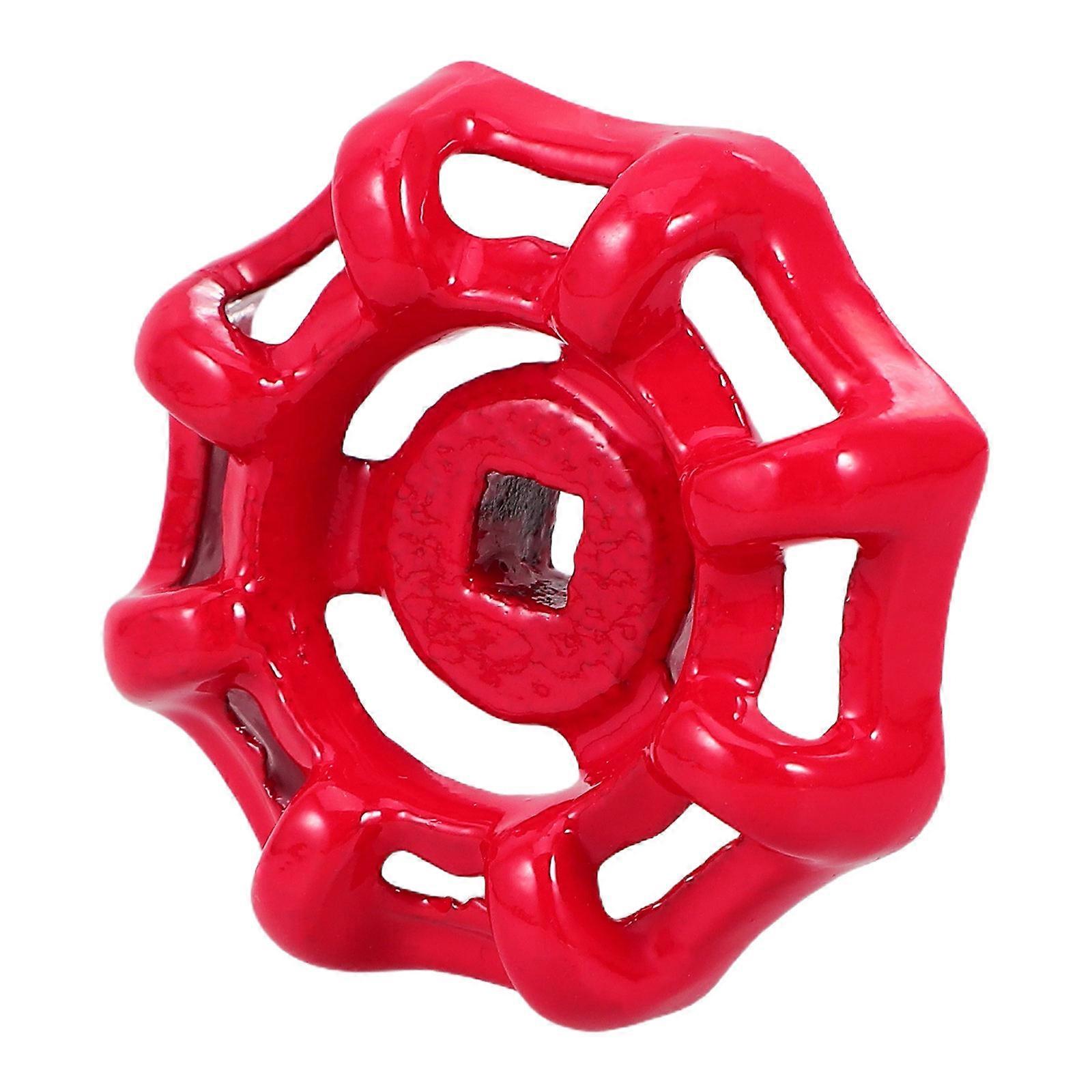 Valve Wheel Handle Replacement Valve Handle Water Spigot Handle Control Valve Operation Outdoor Faucet Handle Red 4.50X4.50X2.50cm Cast Iron 1Set