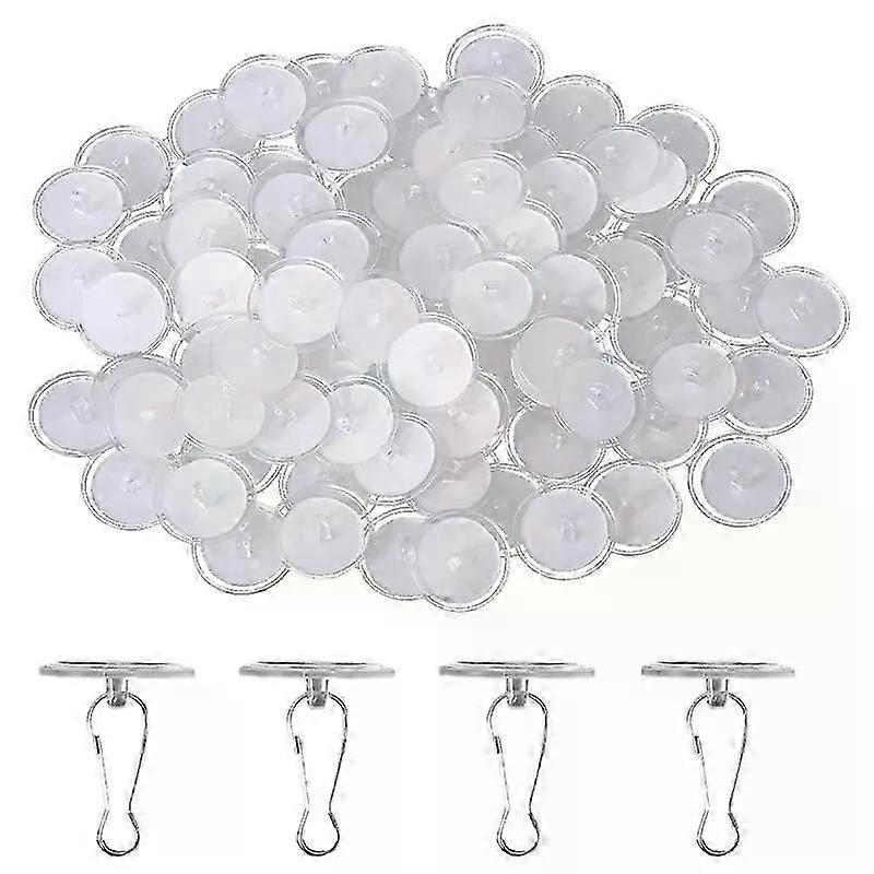 80 Pack Removable Transparent Wall Hanger Self-Adhesive Ceiling Hooks Fit For  Hanging Sticky Ceiling Hooks