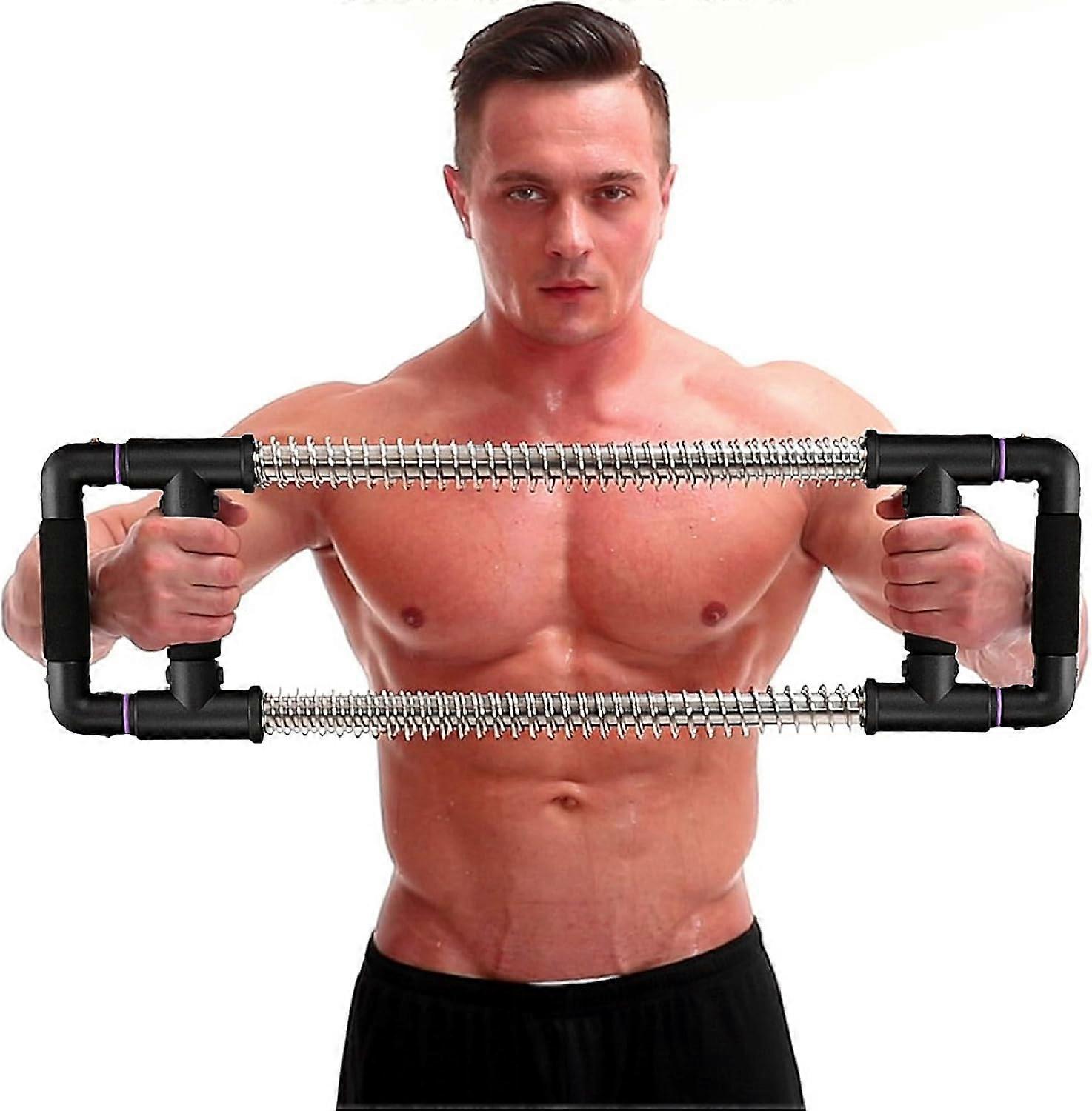 TTMA Push Bar Machine - Ekspander klatki piersiowej Sprzęt do ćwiczeń do domu, Ćwiczenie ramion - Przenośny zestaw do ćwiczeń z oporem sprężynowym.