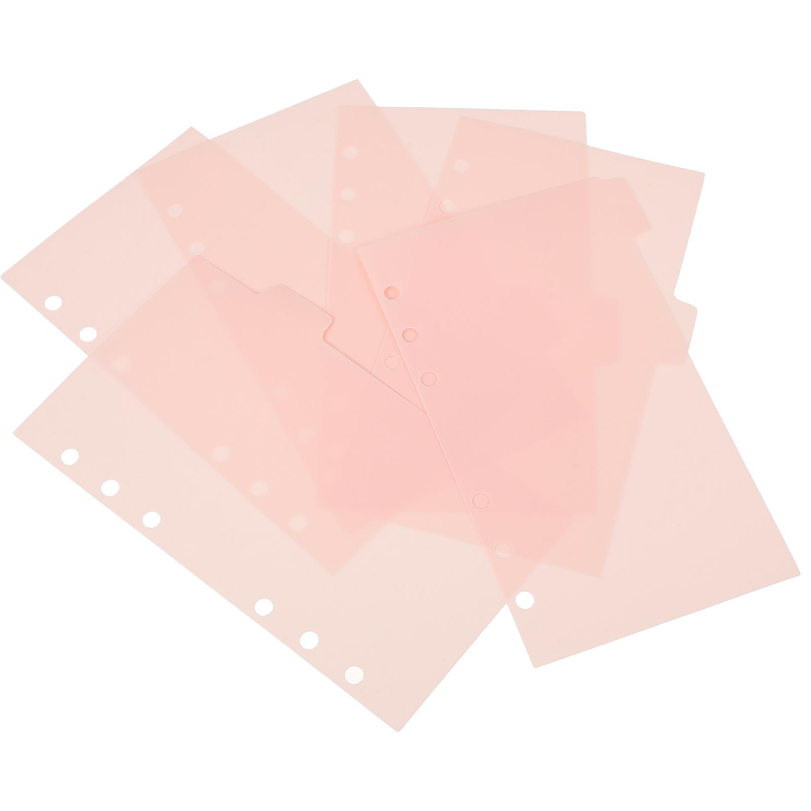 6pcs Binder Paper Dividers with Tabs Punch Index for Planner, Journal, School & Office Organization – Light Pink Filing Inserts for Efficient