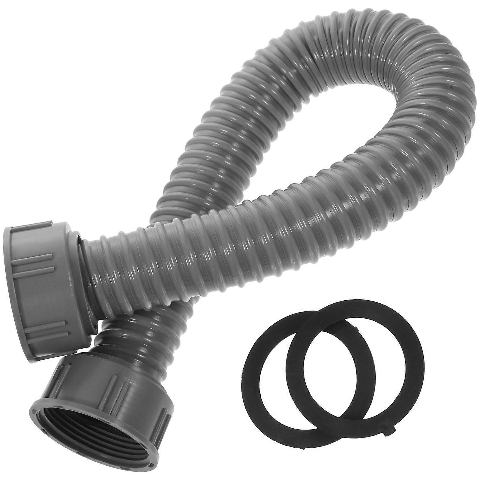 Flexible Pipe Basin Drain Pipe Threaded Joint Kitchen Sink Connection 50cm Grey 1Pack
