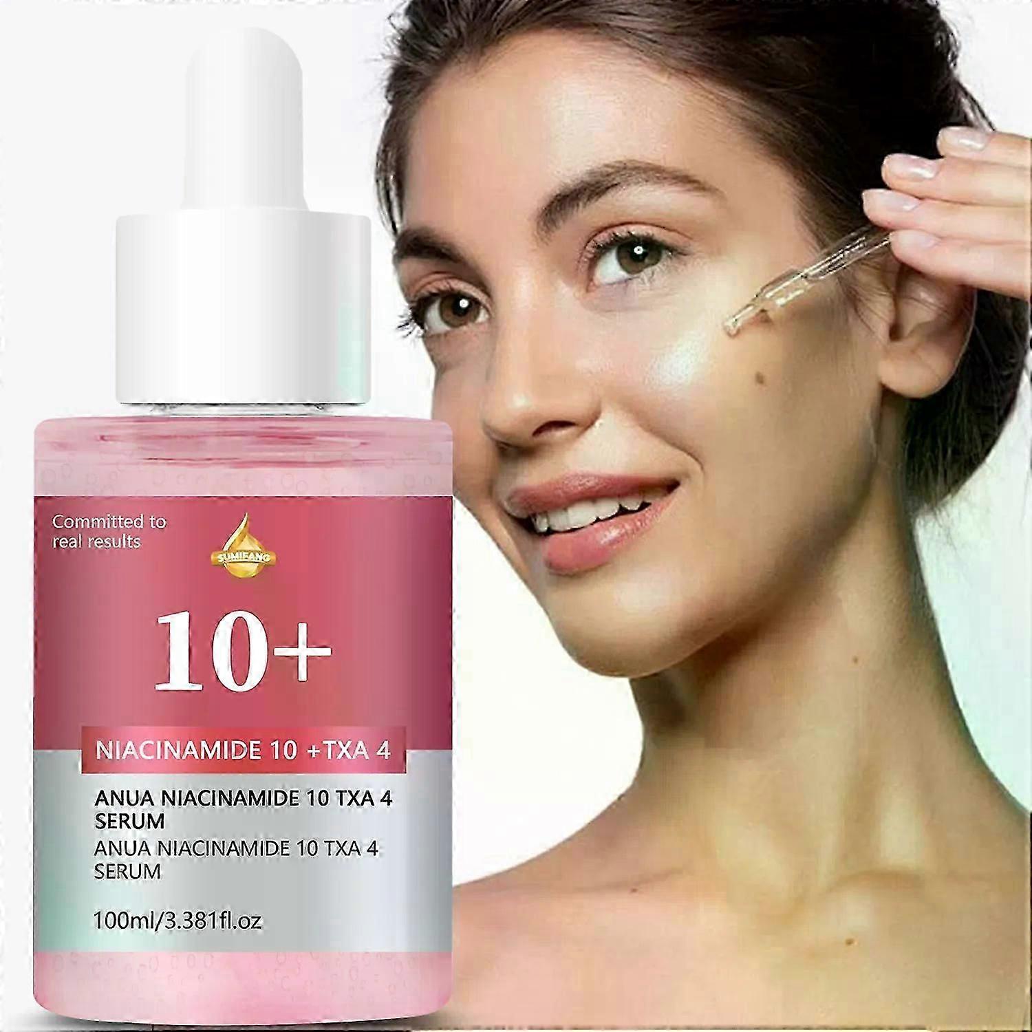 Sérum à la niacinamide, 10 % de niacinamide + 4 % d’acide tranexamique, sérum pour le visage pour l’hydratation du visage, minimisation des pores, taches brunes, élimination des points noirs, anti-âge et sapin
