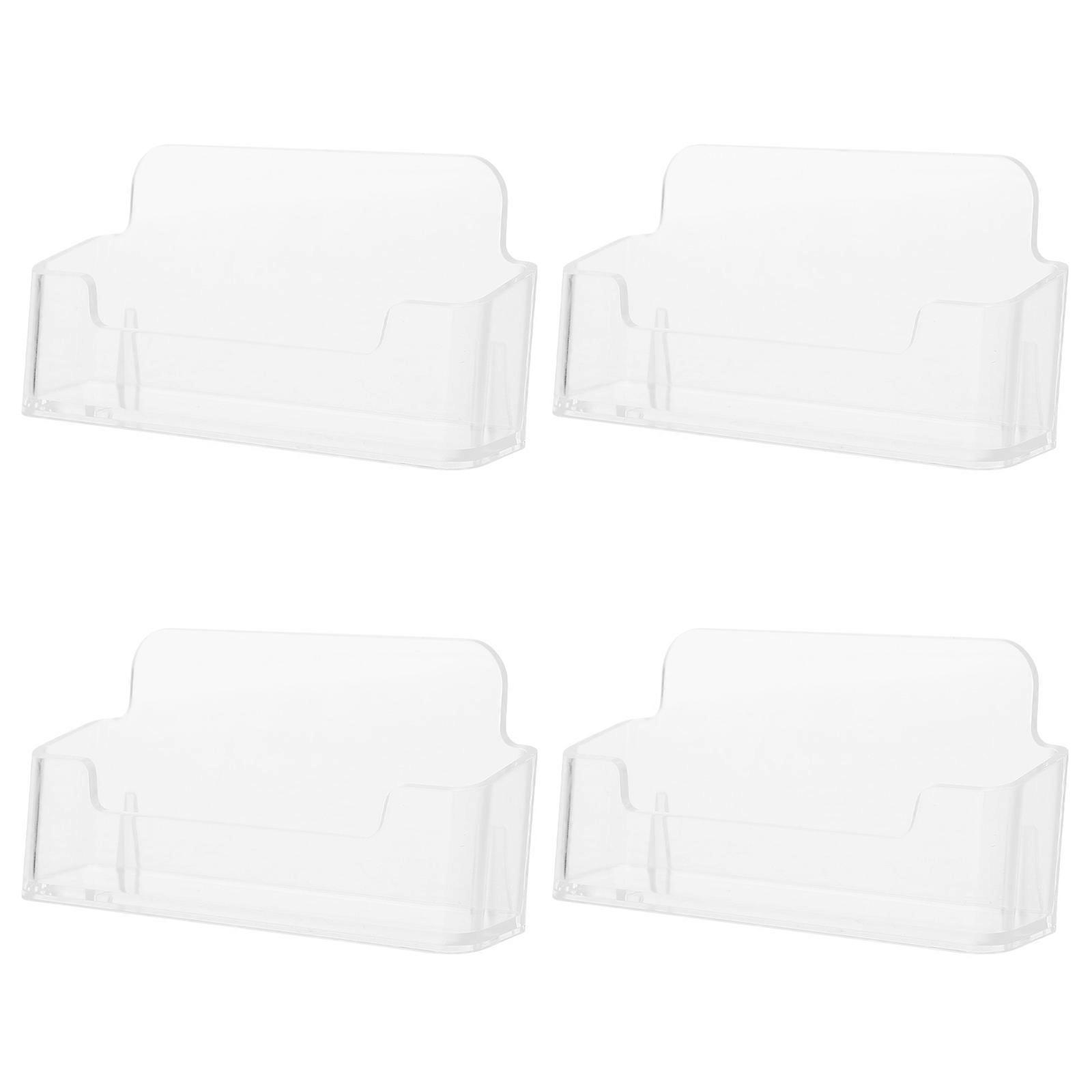 Business Cards Rack Acrylic Display Professionalism Rectangular Shape Modern Design Conference Table 4Pcs
