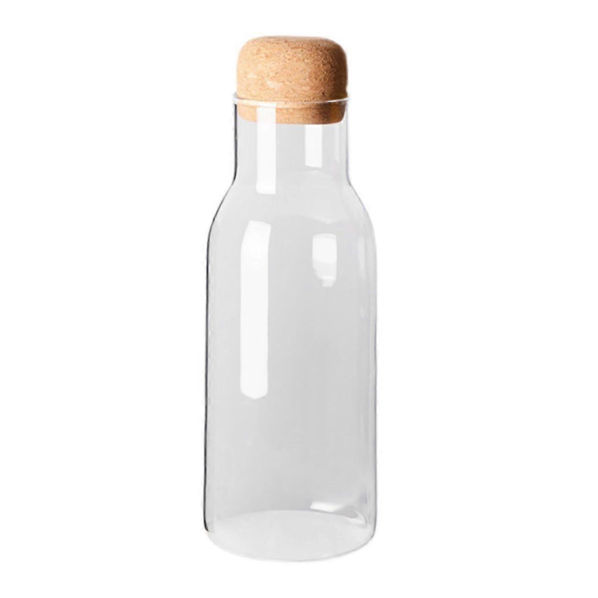 Empty Milk Bottle Transparent Leakproof with Cork Stopper for Outdoor