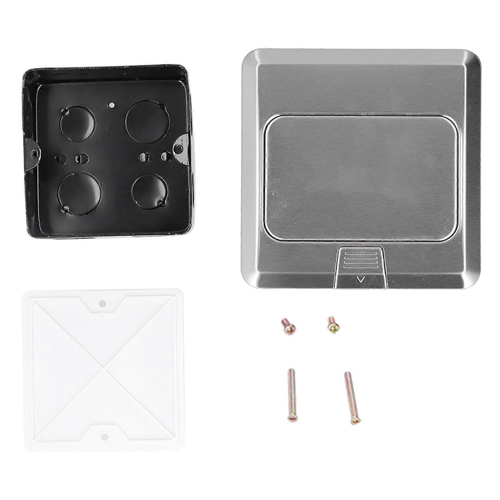 Ground Plug Socket Standard Stainless Steel Embedded Floor Outlet Box with Intall Tool AC