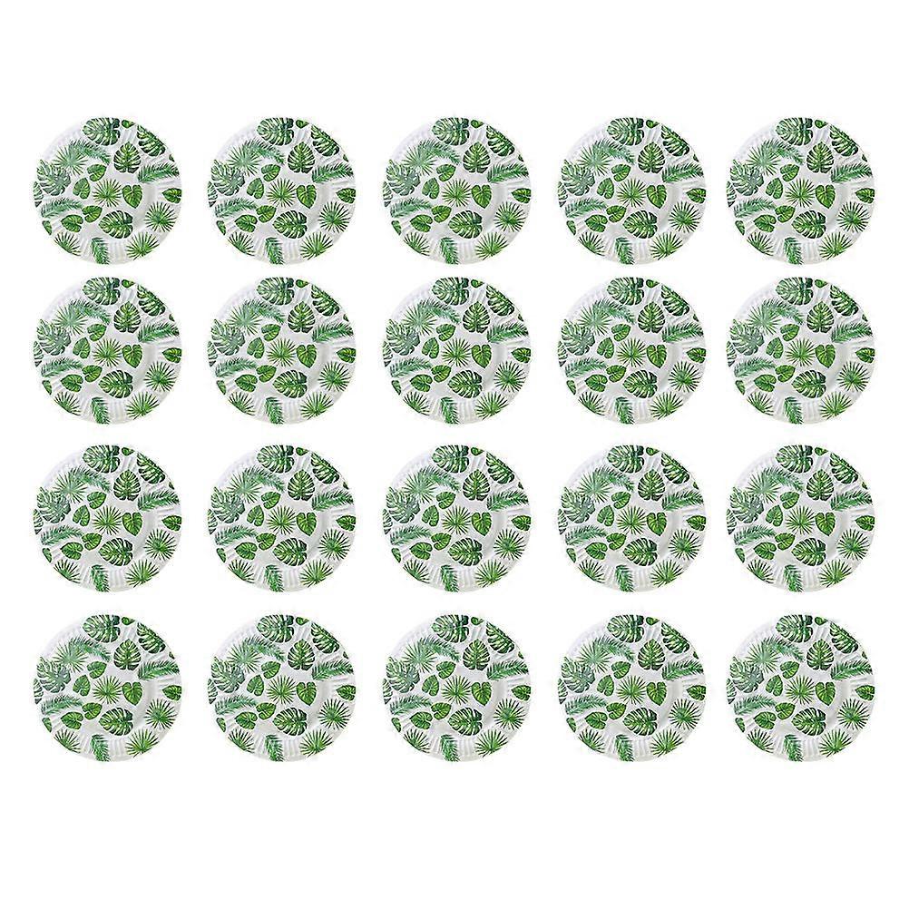 Beach Party Paper Plates Turtle Leaf Shape 20Pcs 9.3x9.3x0.4in For Use