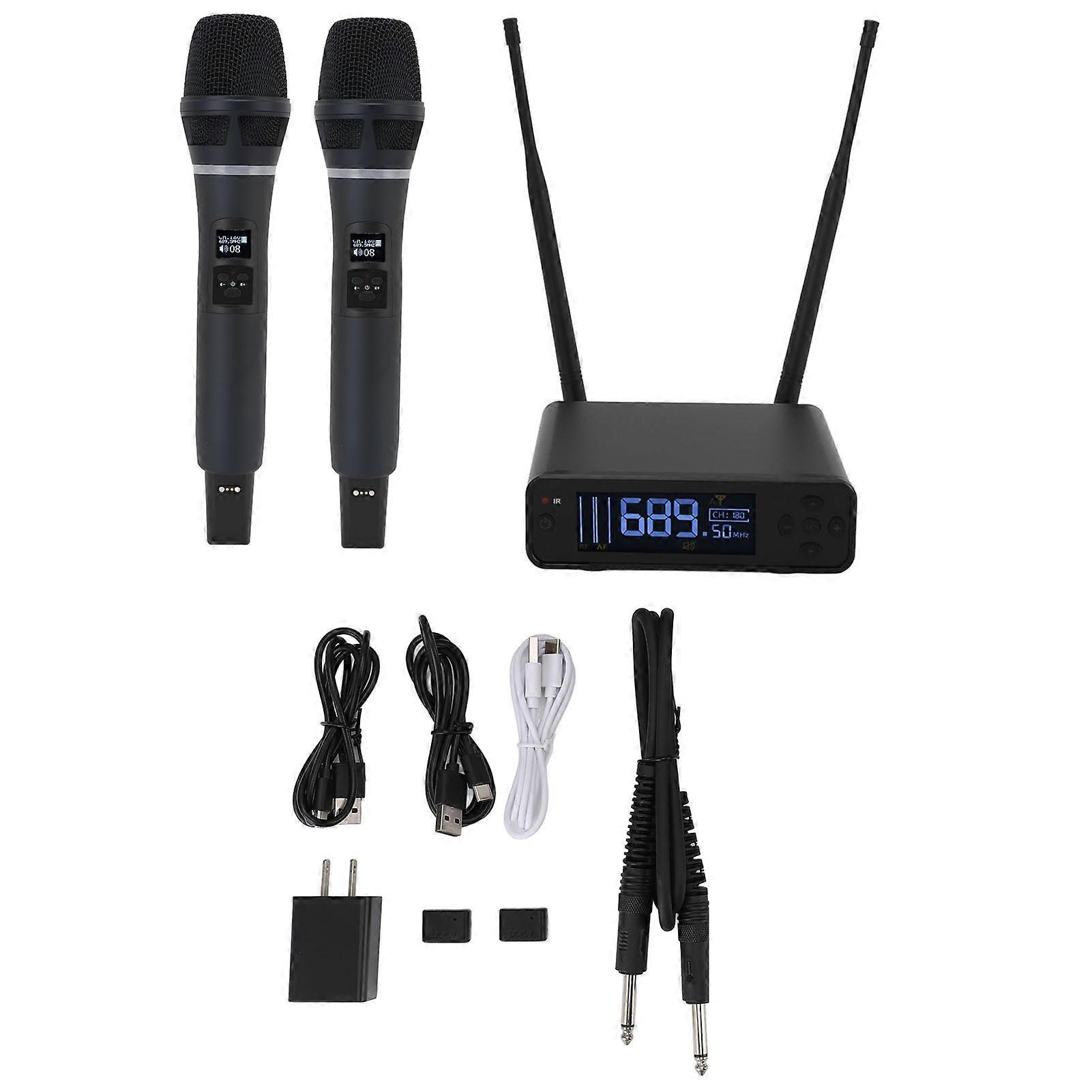 Professional Wireless Microphone System: Dual Handheld Mics for Karaoke & Stage Performance