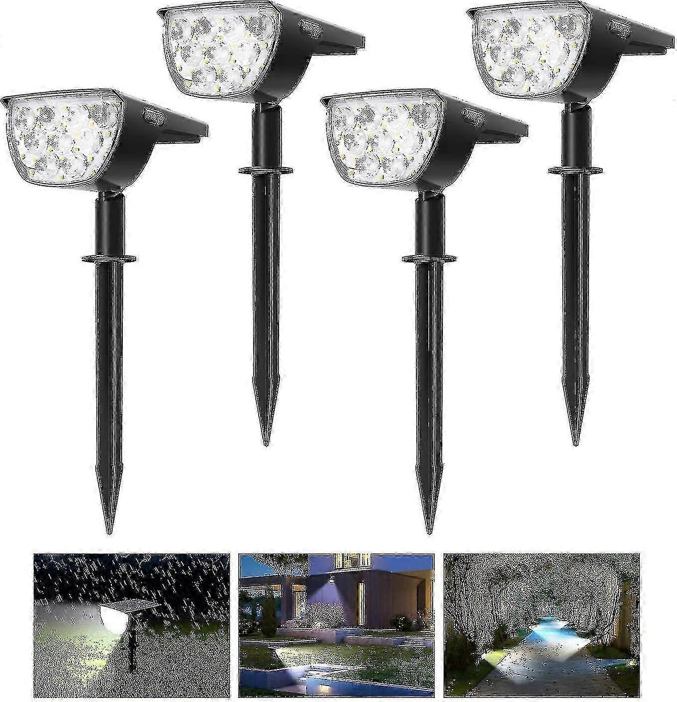 Garden Spotlight With Ground Spike 30led Garden Light Solar Lamps For Outdoor Use 4 Pieces--