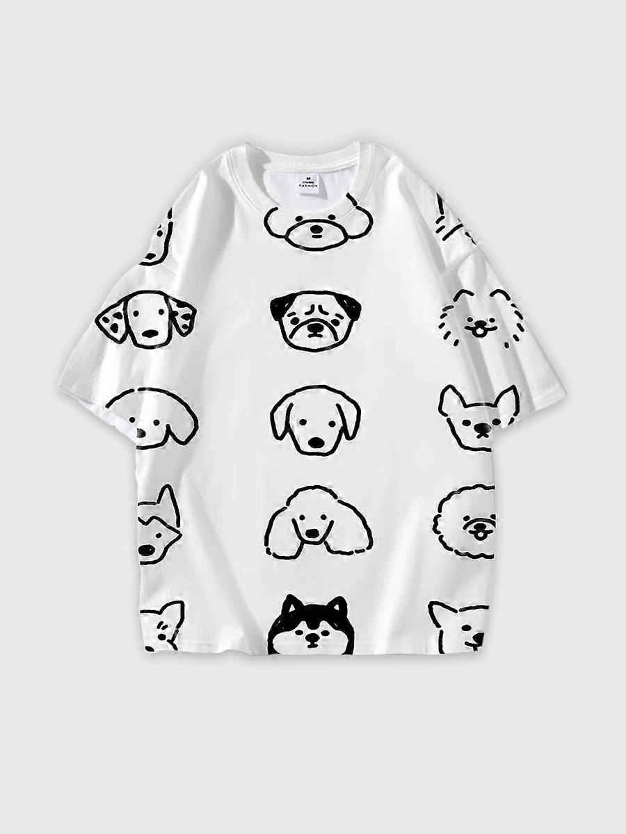 T-shirt round neck Pattern loose short sleeve JW1478