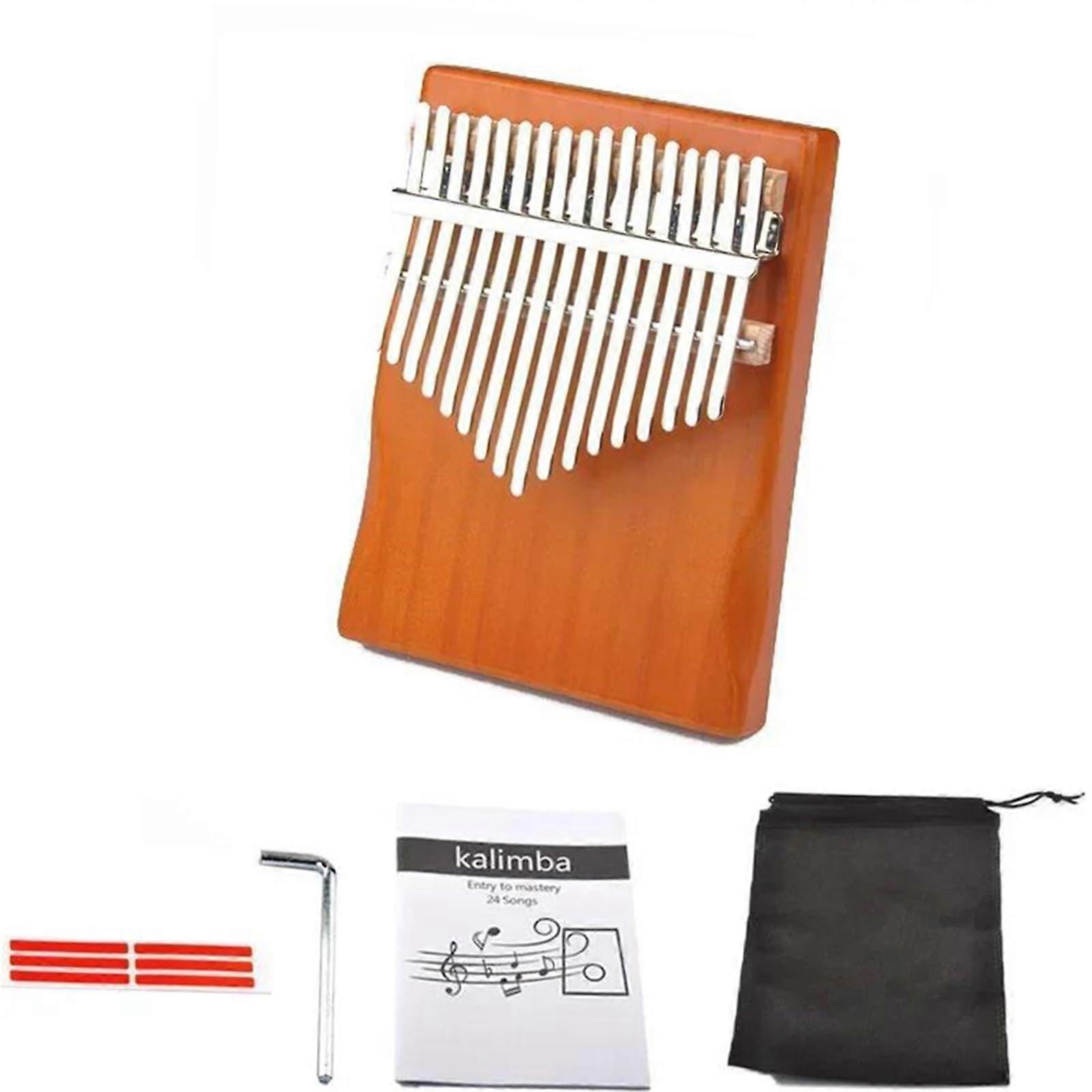 Kalimba 17 Keys Finger Piano Gifts for Friends Beginner Instruments Single Board Thumb Piano Kalimba Finger Pianos (Brown)