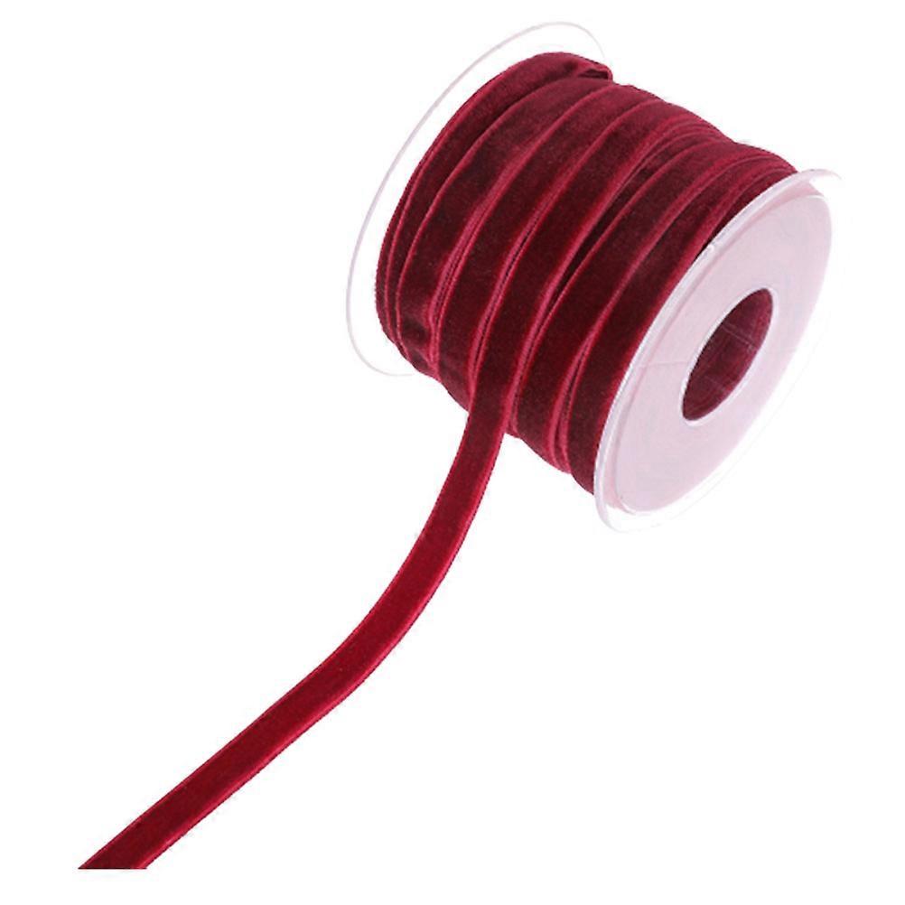 Decorative Ribbon Bright Color Design Flocking Plush For Women Dark Red 1 Roll Diy Decorative Strap