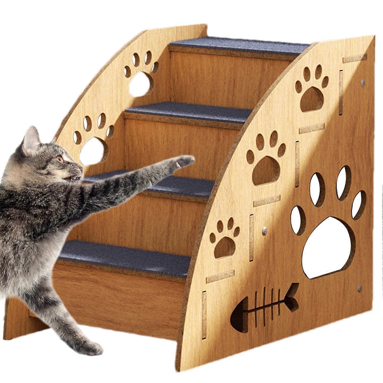 Training Haustreppen - Indoor Pet Steps for Small Dogs, 4-Layer Plush Dog Ladder with Grip Pads, Multi-Step Ramp for High Beds
