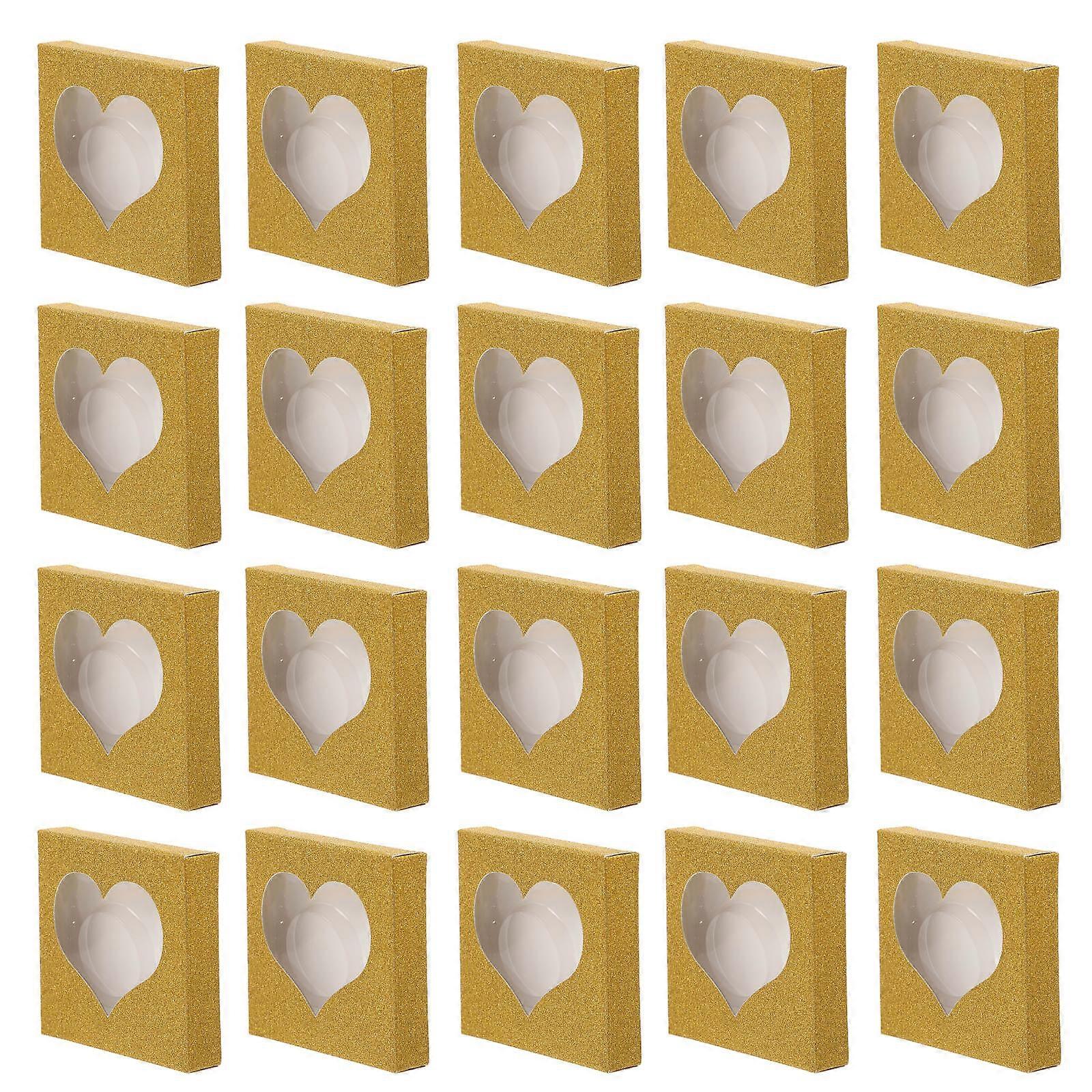 Hemoton 50pcs Glitter Empty Eyelash Box for Storage and Organization