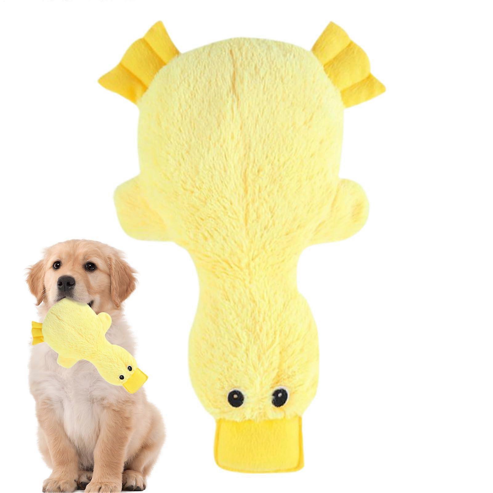 Dog Plush Duck  Pet Puppy Plush Chew Toy  Outgoing Home Pull Dog Toy, Shaped Like an Adorable Duck, Features Crinkle Paper, Yellow