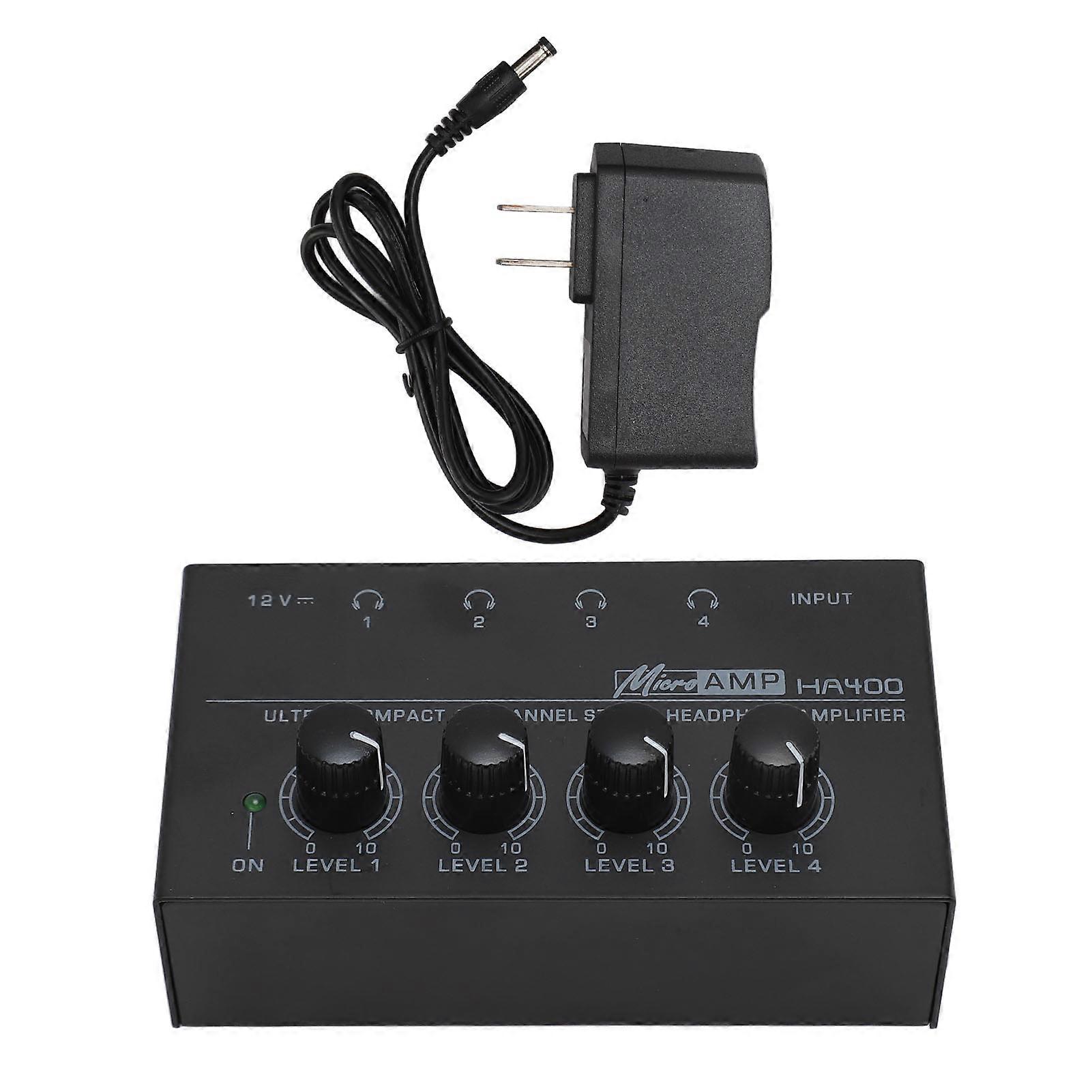 Professional 4-Channel Stereo Headphone Amplifier with Low Noise and High Power Output