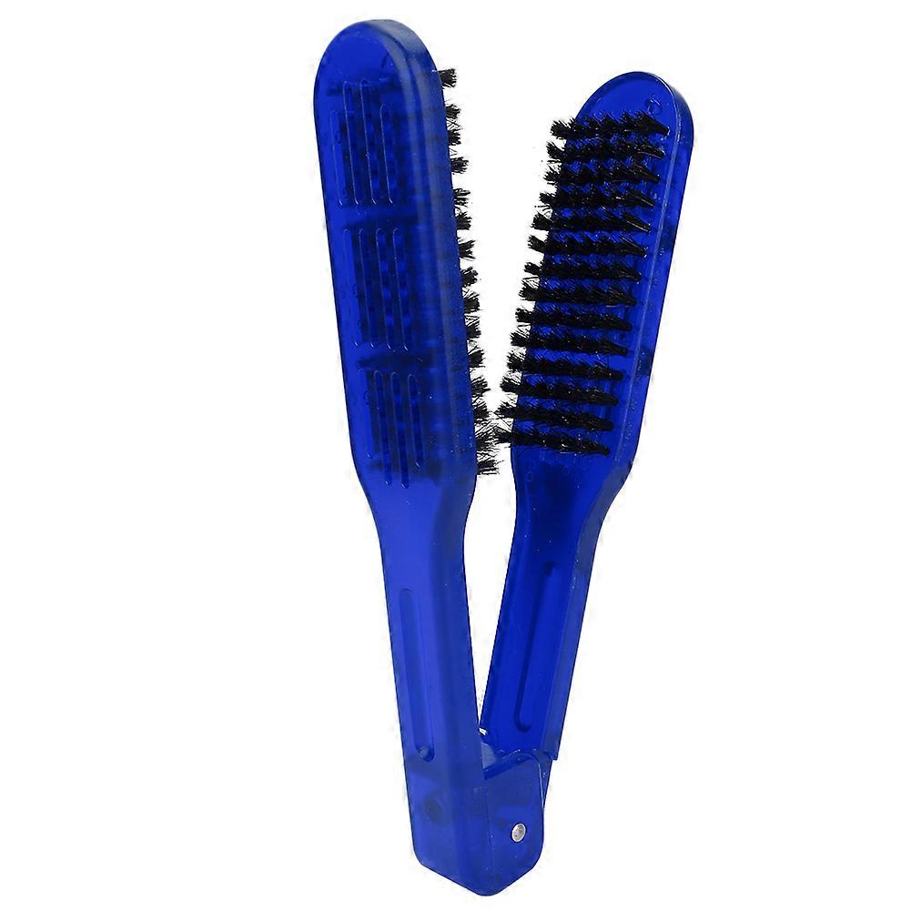 Hair Straightening Plywood Comb Straightener Styling Comb Hairdressing Tool (Blue)
