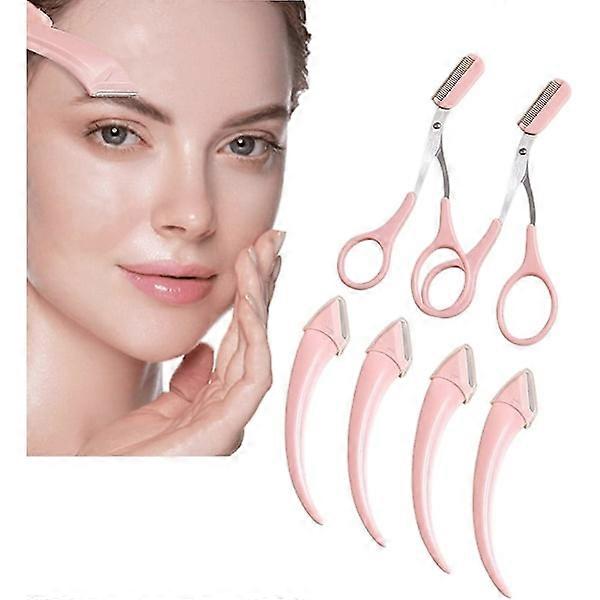 6pcs Eyebrow Trimmer Set Eyebrow Scissors With Comb