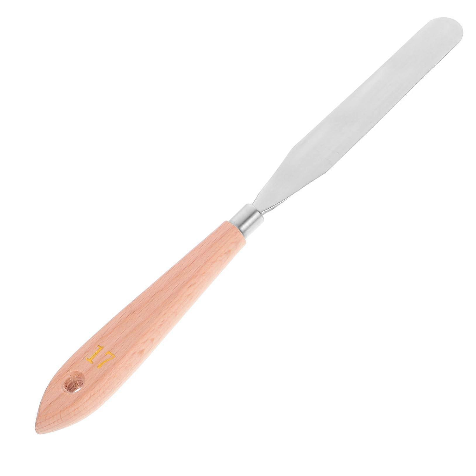Spatula Scraper Palette Knife for Painting, Large Bamboo Art Squeegee, Flexible Painter's Fleece Scraper Tool