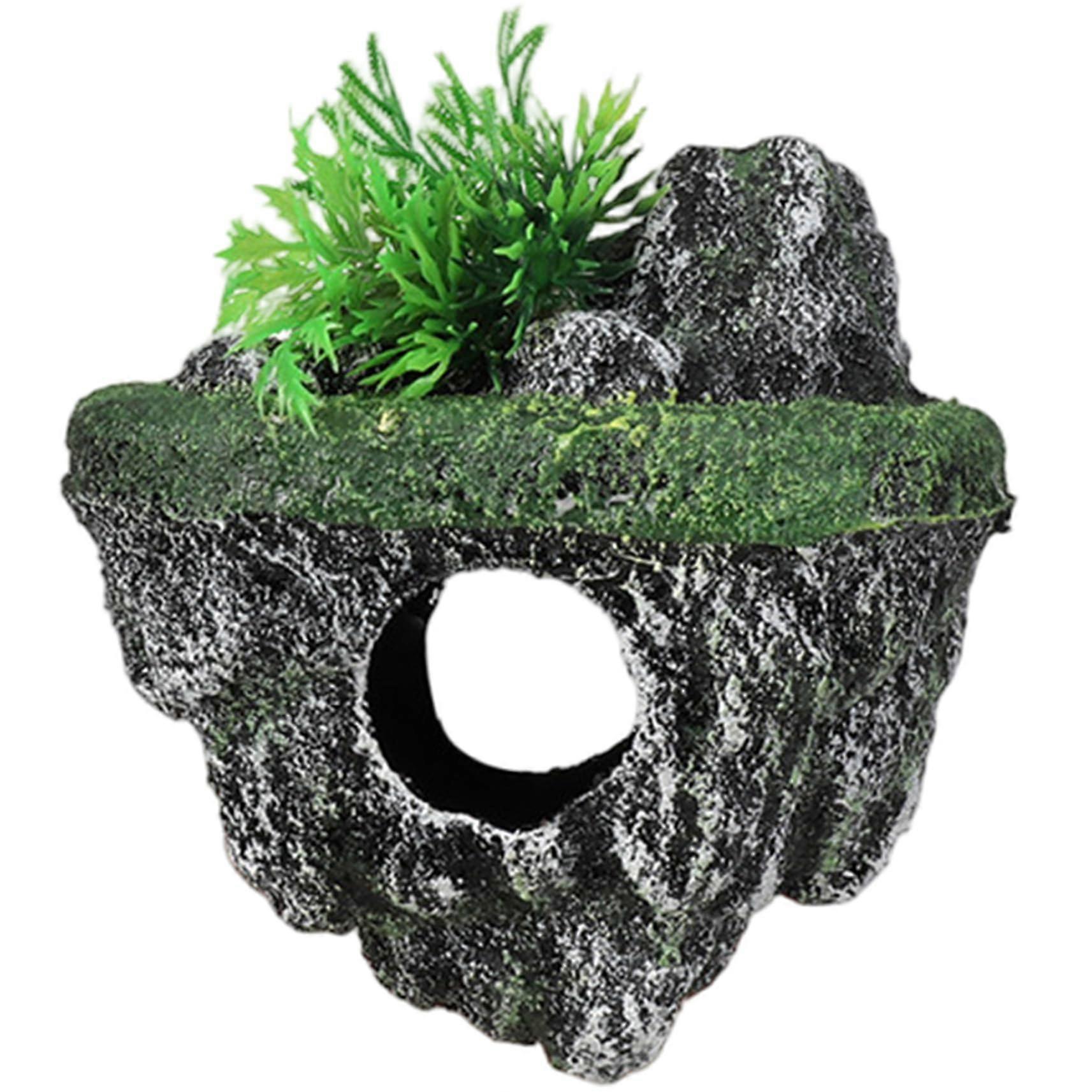 Floating aquarium decor 5.1x3.5x6.3 inches resin aquarium cave simulation reptile