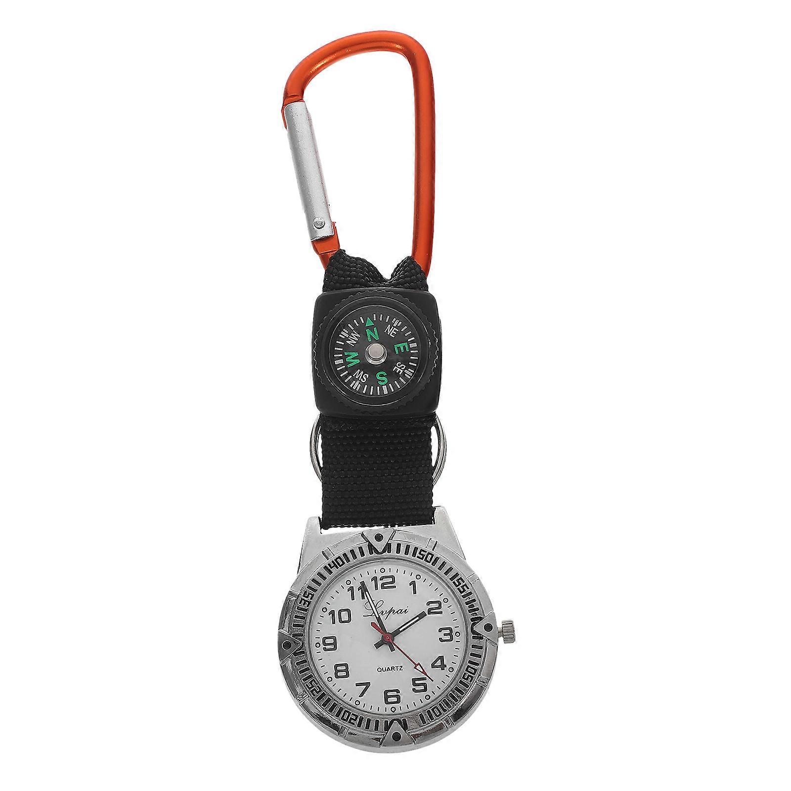 Mountaineering Watch with Compass and Glow Pointer for Night Use Clipon Design for Nurses Alloy Glass 4.5 Inches