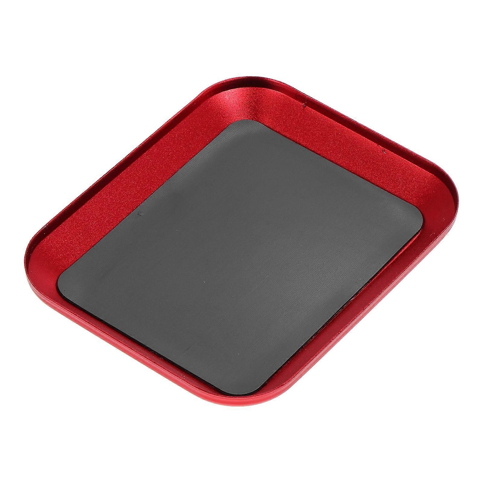 Aluminum Alloy Parts Tray for Screws Bolts Nuts Storage Plate for RC Models Home Garage Craft Tool Organization Red 1 Set