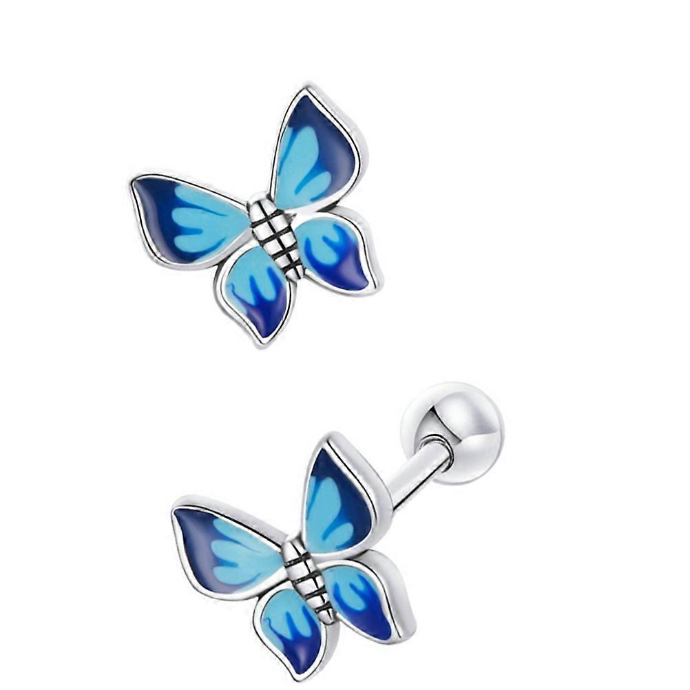 Hemoton 1 Pair Screw Back Butterfly Ear Studs for Women