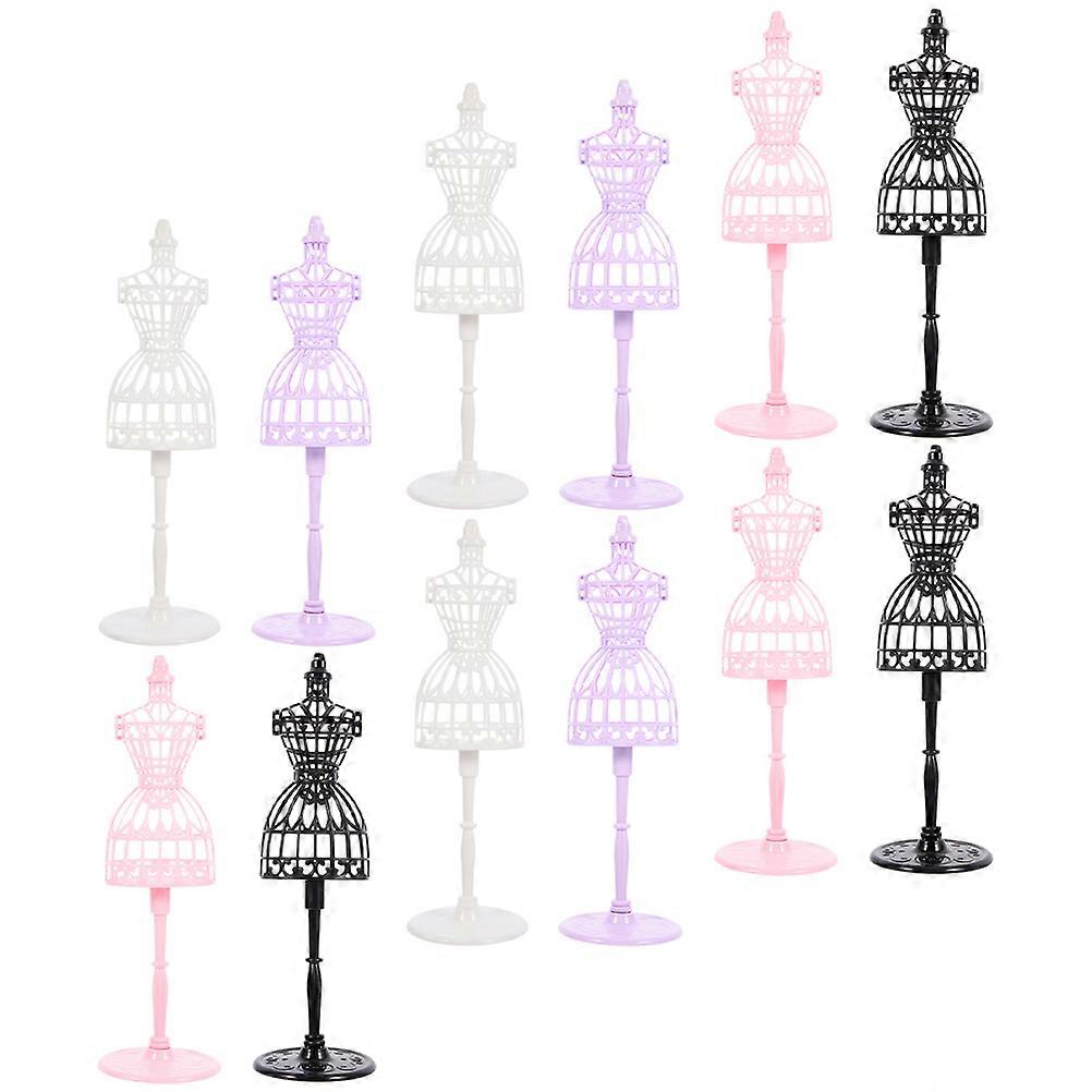Display Stand Mini Mannequin Model Stand Kids Children Use Black Color 8.3×2.6×2.6In 12Pcs