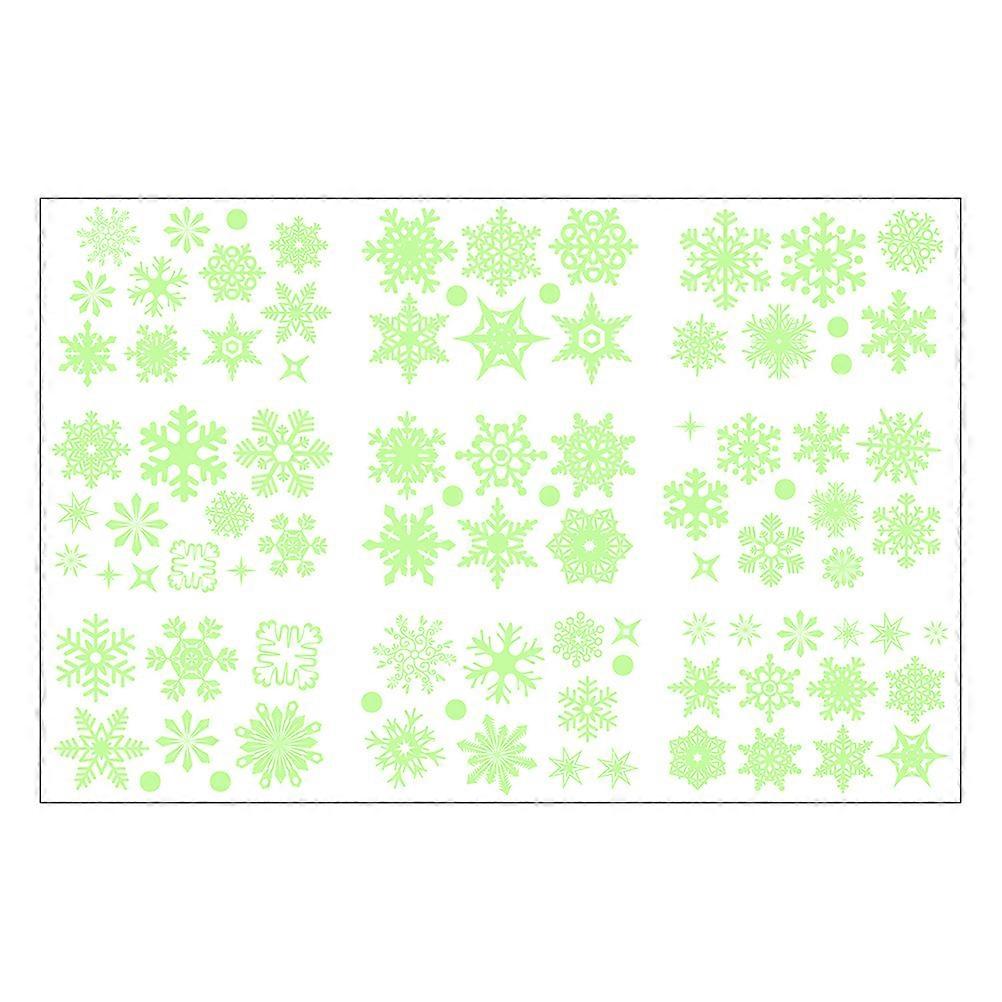 Luminous Christmas Snowflake Window Decals 9 Sheets Reusable Glow in the Dark Holiday Stickers for Walls, Floors, Tables Festive Home, Office,