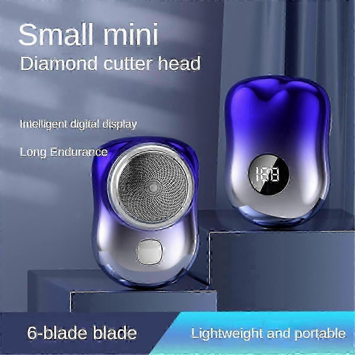 Portable Mini USB Electric Shaver & Beard Trimmer for Men - Pocket Size with Digital Display for Convenient Grooming