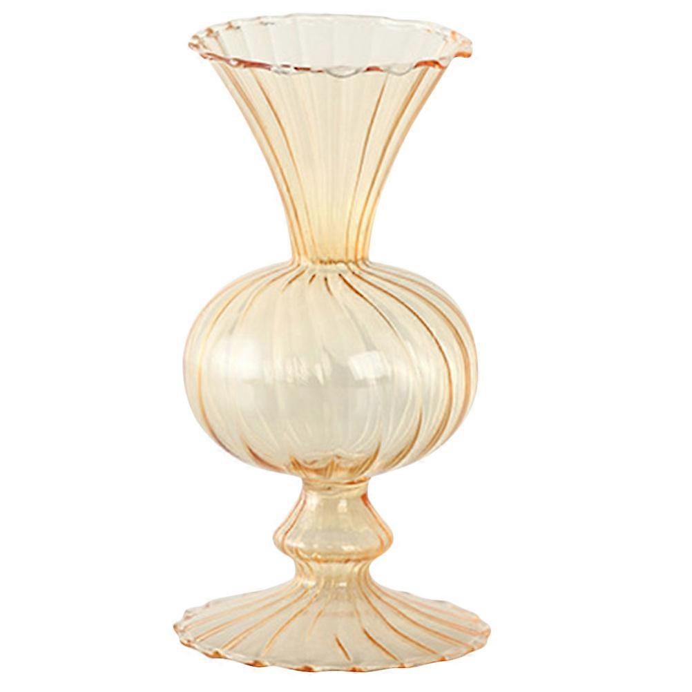 Golden Glass Vase for Flower Arrangement and Storage Use with Sturdy Build and Elegant Design 6 Inch
